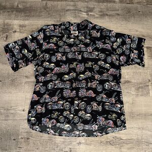 Art Of Eddy Y by Reyn Spooner Hawaiian Shirt XXL Motorcycle Chopper Rayon